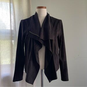 Umgee Faux Suede black moto jacket size medium preowned